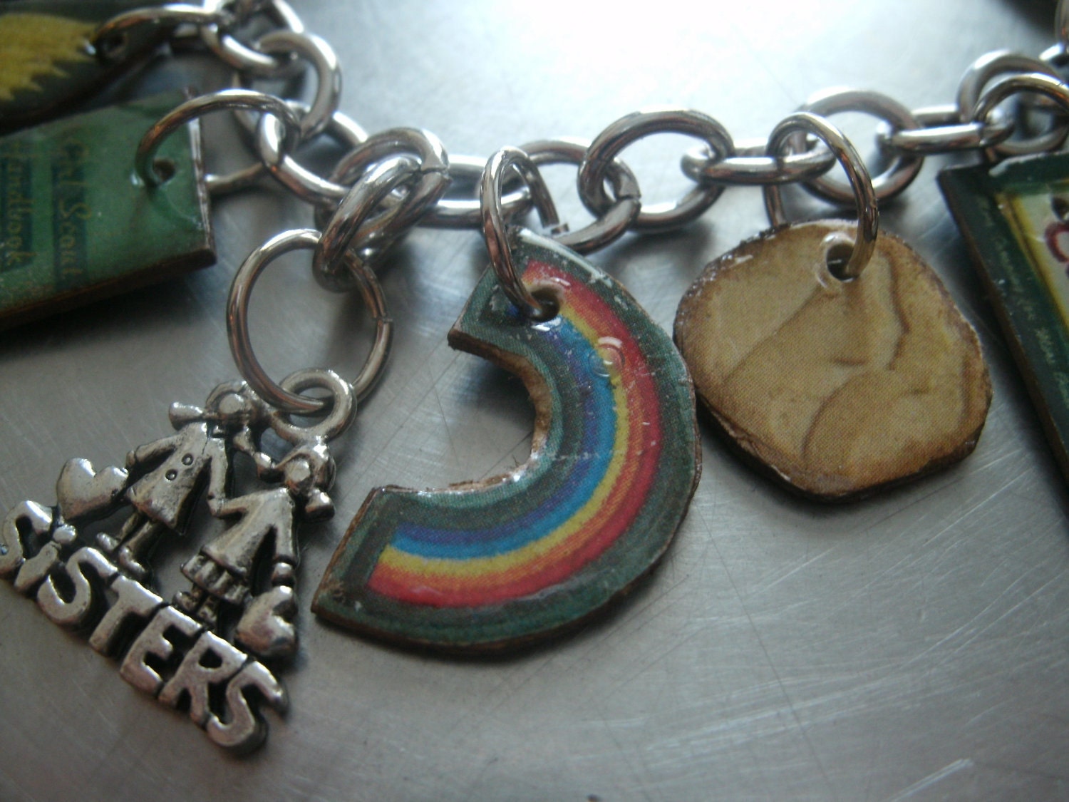 vintage girl scout charm bracelet by heritagebyheidibelle on Etsy