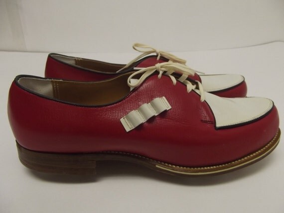 1950s Ladies Women's GOLF Shoes CHERRY Red Rockabilly