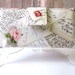 Handmade vegan women's wallet romantic handwriting letters, postcards, love and a rose - Custom order - Last one!