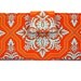 Handmade women wallet clutch orange blue aqua floral mosaic - Custom order