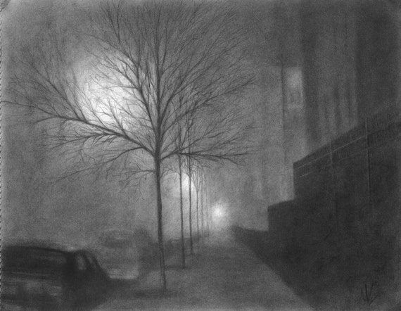 Fog Over Greenview original drawing