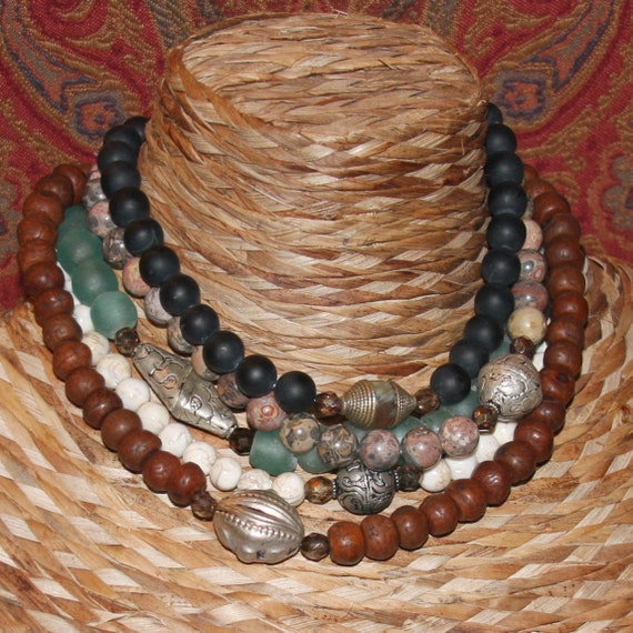 set of five stackable necklaces.... by on Etsy