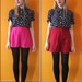 Navy silk abstract pattern blouse (m)