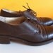 VINTAGE chocolate brown leather brogues (39/6)