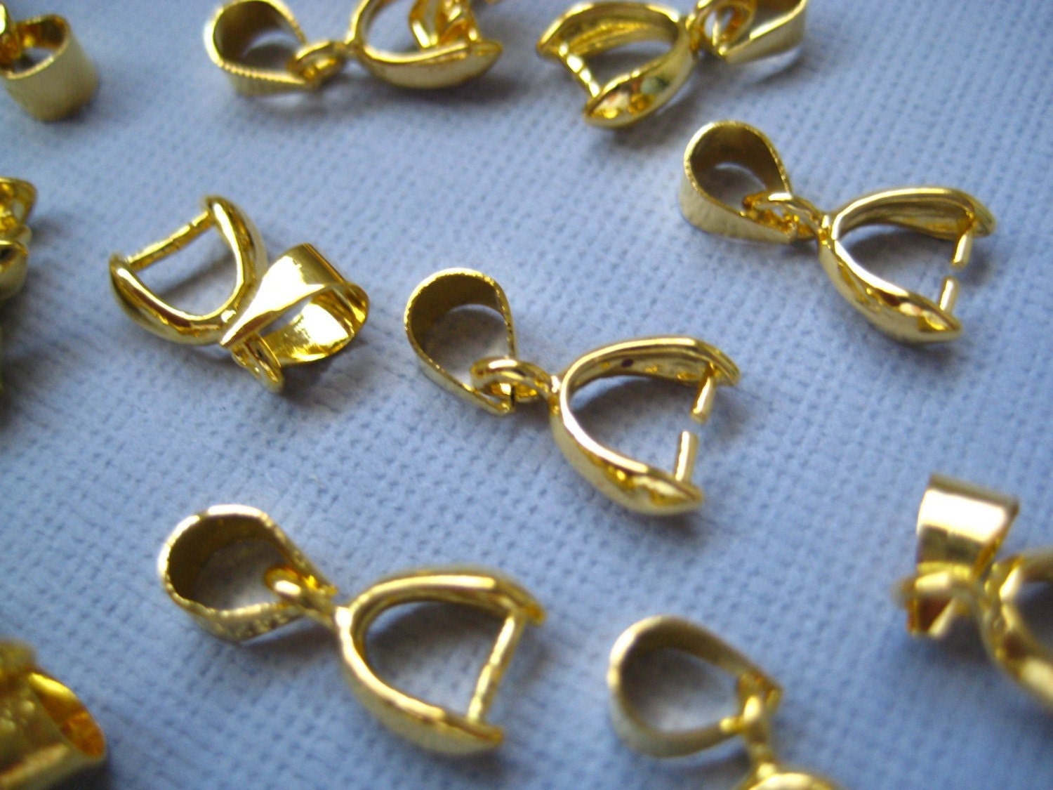 Gold Tone Pendant Bails 13mm 15 pcs