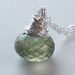 Moss Green Aquamarine Necklace Wire Wrapped Sterling Silver Jewelry Faceted Onion Briolette Womens Fashion Gemstone Jewelry