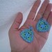crochet earrings, green and turquoise