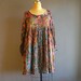 80s gypsie patchwork loose dress / baby doll / floral print / sm m