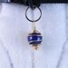 Golden Spiraled Lapis Lazuli - collar charm for dogs or people pendant, wire wrapped unisex design, blue, purse charm zipper pull