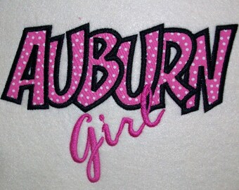 Auburn Girl Embroidery Machine Applique Design 10322