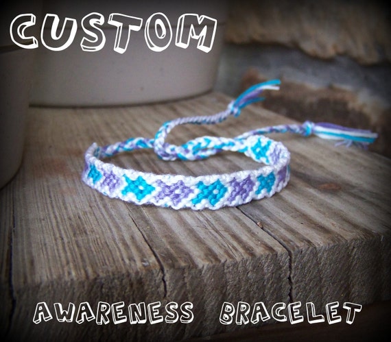 Awareness Ribbon Friendship Bracelet CUSTOM by thethreadjunky