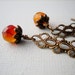Natural Carnelian Earrings / Antique Brass / Orange / Dangle