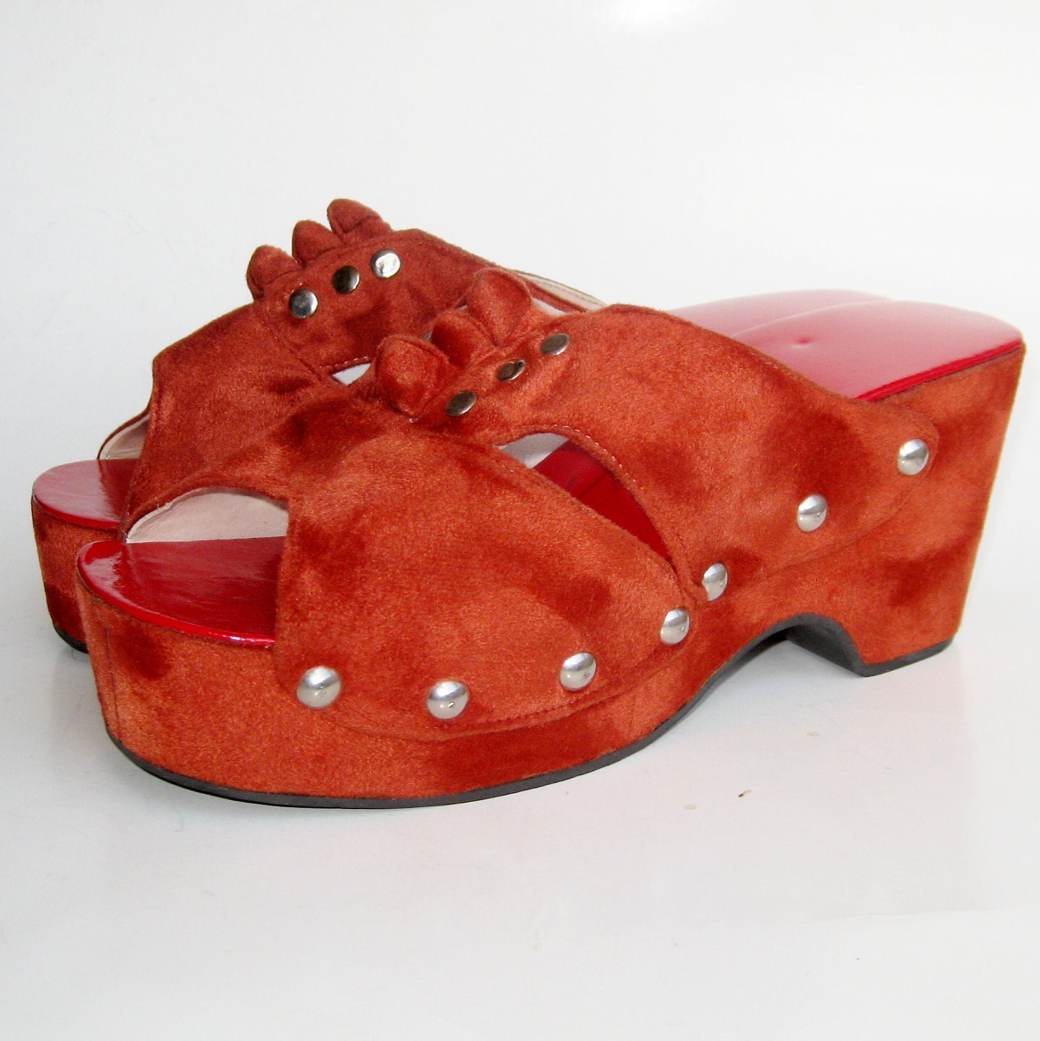 high with man dance heels Burnt hillbillyfilly 70s Plush by Orange 60s Studded Vintage Shoes high with man dance heels Burnt hillbillyfilly 70s Plush by Orange 60s Studded Vintage Shoes