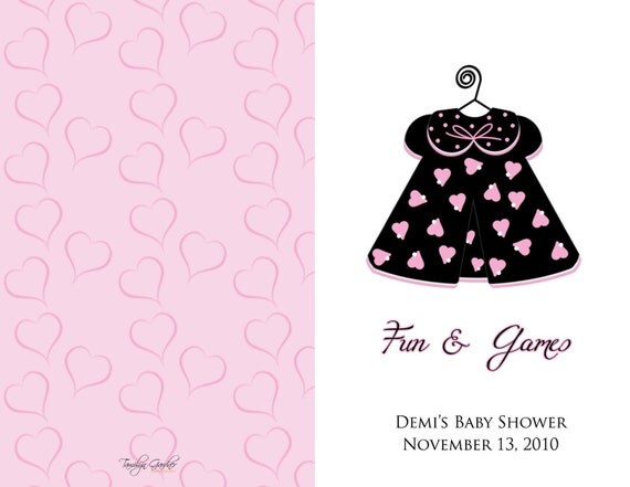 112 New baby shower game book cover 614   Custom Little Black Dress Baby Shower Game Book Cover on Etsy 