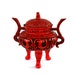 Chinoiserie Censer. Cinnabar. Tripod. Chinese. Hollywood Regency. Foo Dogs. Urn. Black. Greek Key. Carved. Handles. Curationnation.