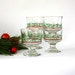 Christmas Glassware. Vintage Barware. Holly Glasses. Sherbert Dessert Pedestal Glasses. Eggnog. Holiday Party Decor. Vestiesteam.