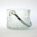 Glass Ice Bucket. French. Wine Cooler. Textured Glass. Mid Century. Vintage Barware. Winter Snow. Teleflora France. Retro. Vestiesteam.