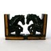 Vintage Horse Head Bookends. Black Stallion. Gold. Equestrian. Men Centric. Retro. Mid Century. Unisex. Office. Library. Study. Bookshelf.