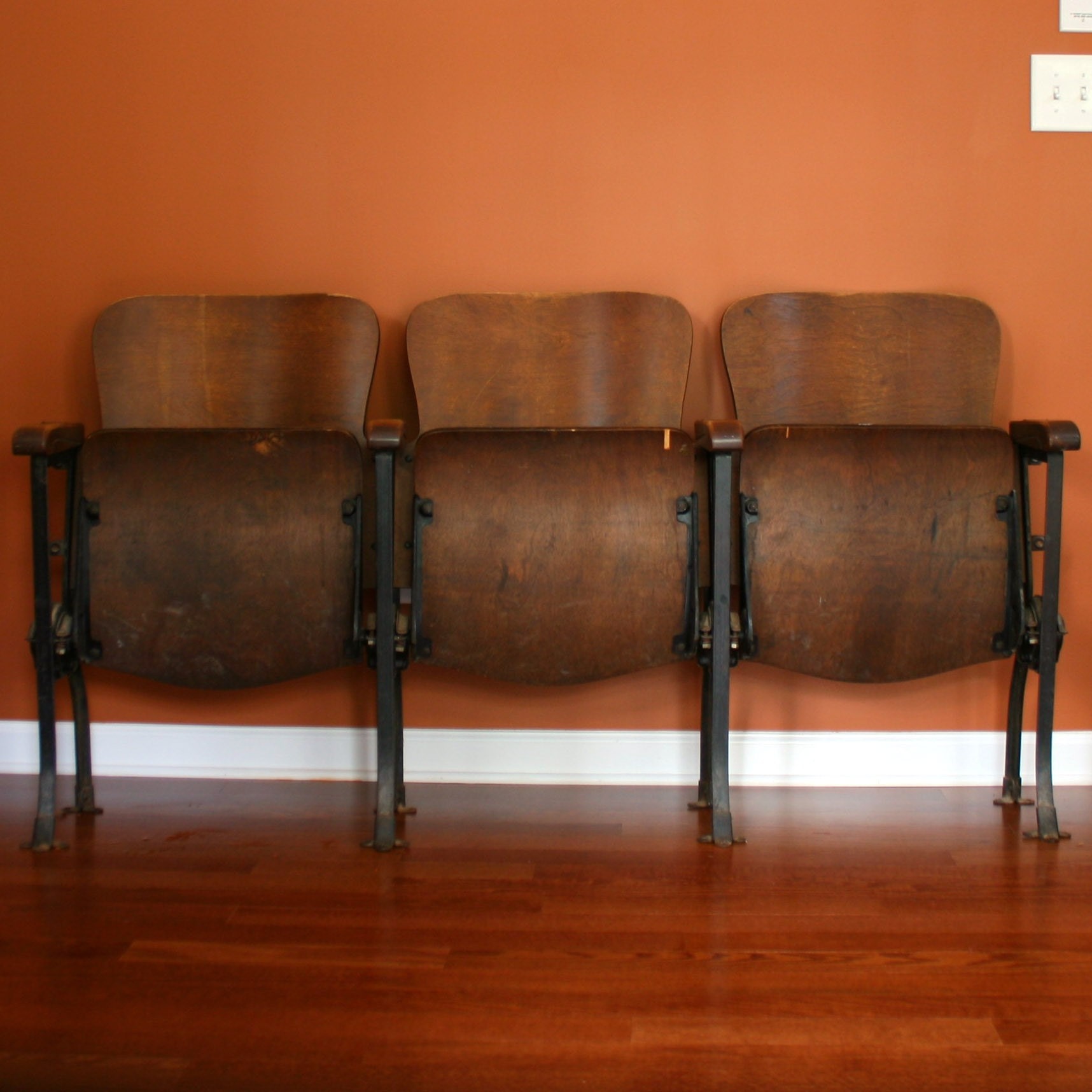 Vintage Folding Cinema Movie Theater Seats. Man Cave. Teen
