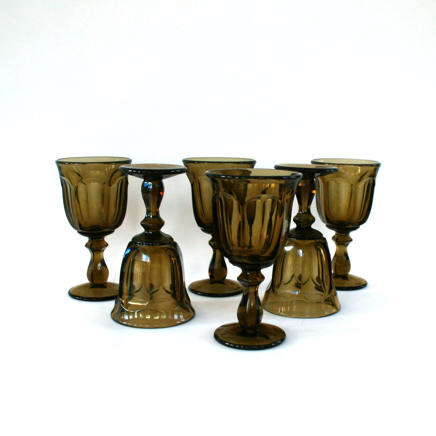 6 Vintage Glasses. Wine Glasses. Noritake Glassware. Rustic