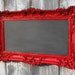 HOLLYWOOD REGENCY CHALKBOARD Red French Country Kitchen 36inx21in Baroque Wedding Restaurant Menu Memo Message Board