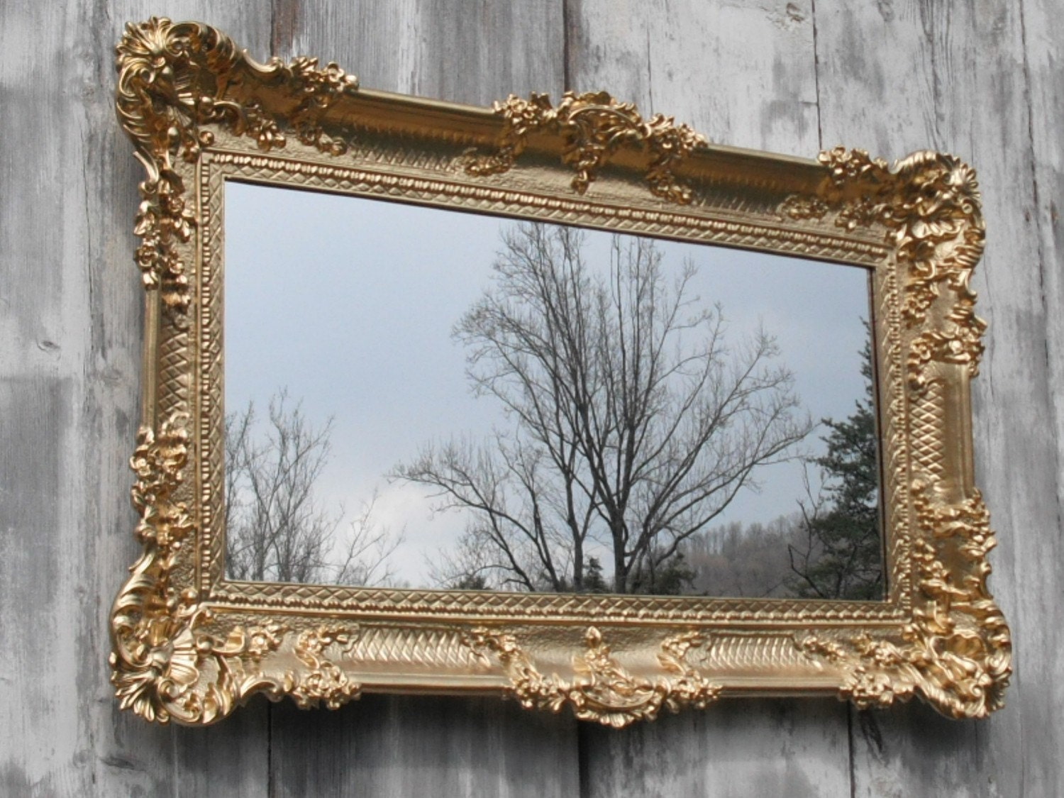 HOLLYWOOD REGENCY MIRROR Gold Baroque Victorian Restaurant