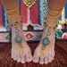 GYPSY yellow BAREFOOT SANDALS with antique flowers wheels hand made foot jewelry bohemian tribal made to order