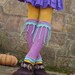 purple PIXIE LEG WARMERS with beaded fringe hippie bohemian upcycled eco friendly
