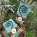 SPIRALS turtles FINGERLESS GLOVES funky knit crochet eco-friendly upcycled