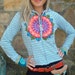 NEON love HOODIE jacket with orange red felt mandala embroidery HIPPIE yoga clothes gypsy bohemian funky eco friendly clothing small size