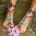 Special order for Carrie TURQUOISE BUTTERFLY BAREFOOT sandals Turquoise Butterfly Gypsy Fairy beach wedding hippie yoga foot jewelry GPyoga