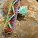 leather cuff TURQUOISE LOTUS bracelet bead crochet bracelet YOGA jewelry bohemian hippie feminine spiritual bracelets