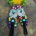 twin FISH earrings leather earrings ZODIAC earrings pieces gemini leather fringe earrings