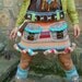 custom make BOHO chic mini SKIRT striped colorful pom pom scalloped crochet upcycled POCKETS unique eco friendly