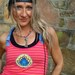 neon LOTUS tank TOP hot PINK top blue lotus hippie tank top bohemian hand painted embroidered eco friendly