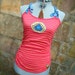 neon LOTUS tank TOP hot PINK top blue lotus hippie tank top bohemian hand painted embroidered eco friendly