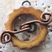 Gear Toggle Clasp in Amber Dust Gold - Handmade Ceramic Toggle Clasp