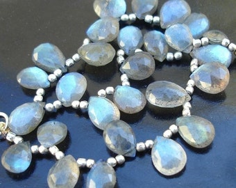 Blue Flashy Labradorite Faceted Pear Shape Briolettes in size of 10-12mm approx,Nice Quality