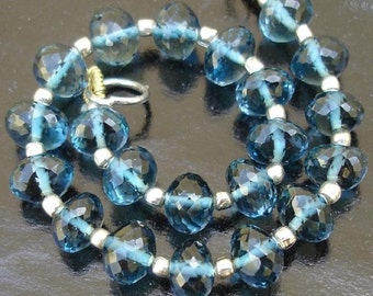 New Arrival, 5-6mm LONDON BLUE TOPAZ Micro Faceted Rondells,15 Pcs Great Quality Low Price Item