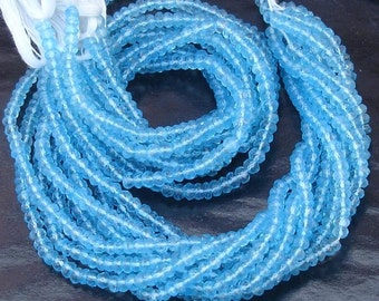 14 Inch Strand, Mystic Swiss Blue TOPAZ Micro Faceted Rondells, 4mm Size,GORGEOUS