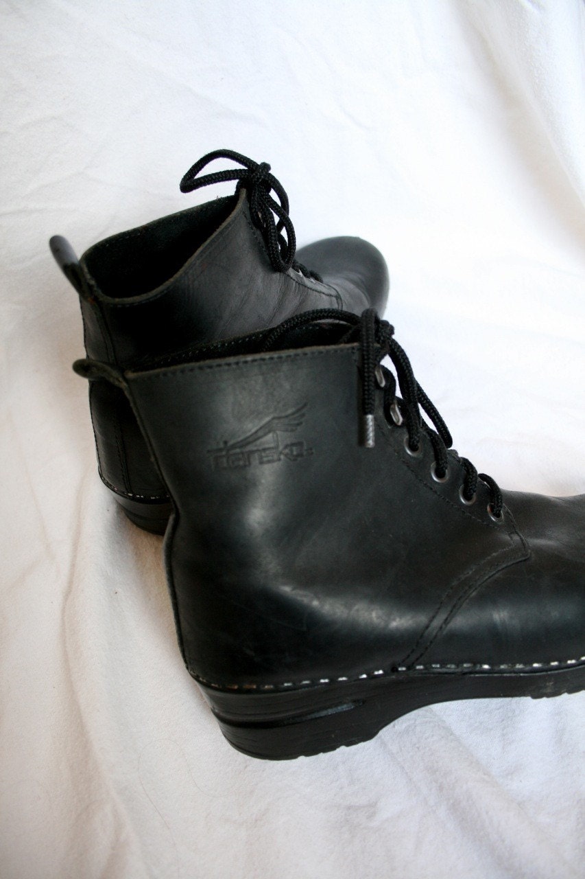 clog lace up boots