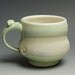 Porcelain coffee mug or tea cup with soft mint glaze- 426