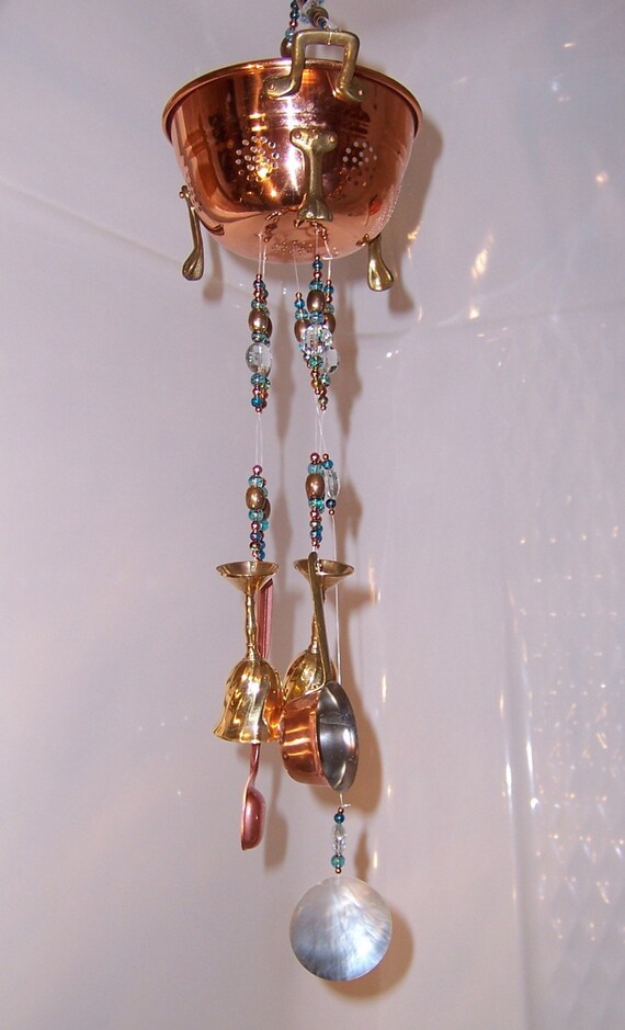 Wind Chime. Copper Colander Chime Kozy Kitchen