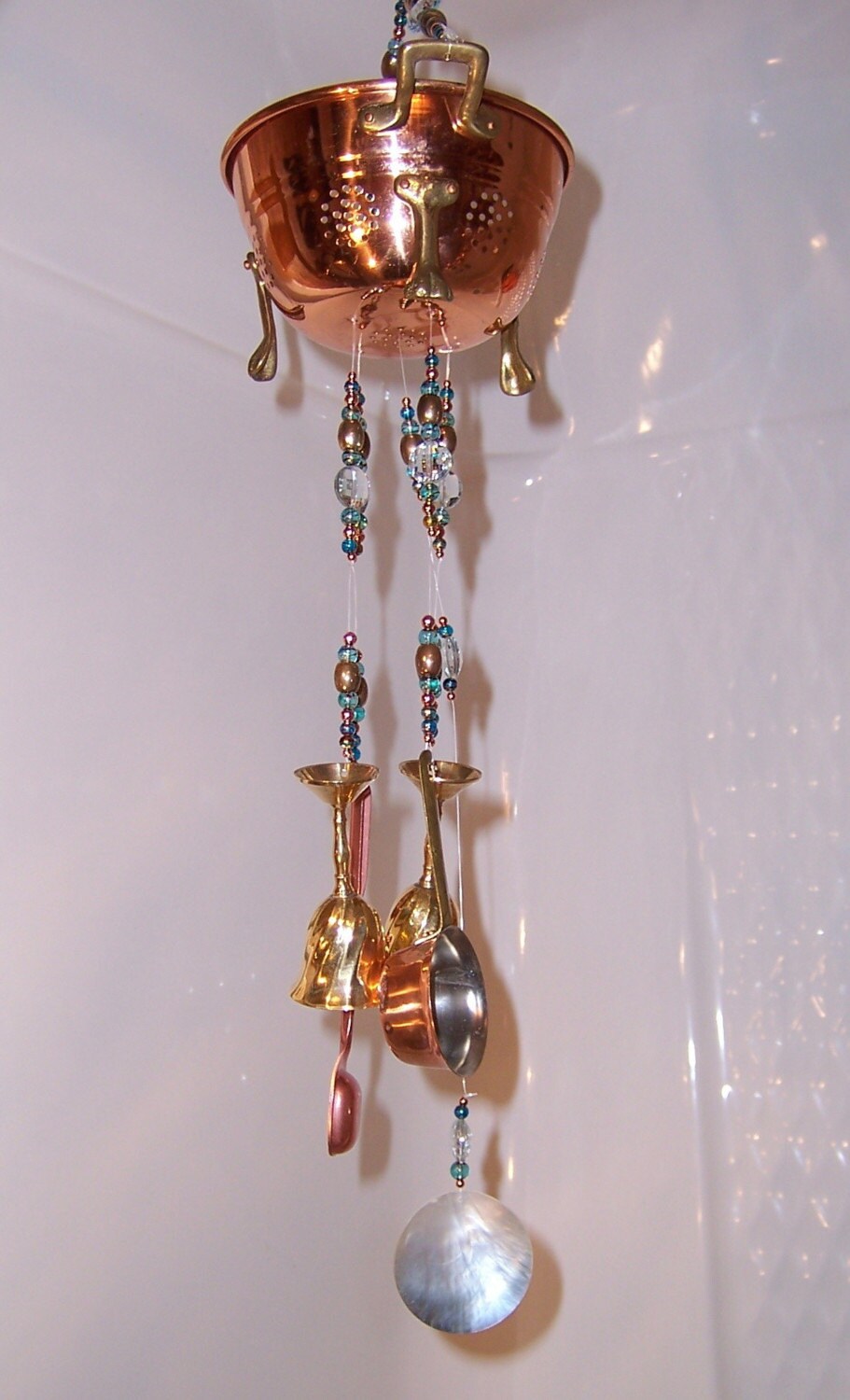 Wind Chime. Copper Colander Chime Kozy Kitchen