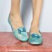 Vintage 1960's ASIAN Turquoise Slippers Shoes Size 8 DANIEL GREEN