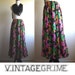 betsey - 70s sheer silk floral maxi skirt S M