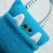 Turquoise Blue Tooth Fairy Pillow Monster