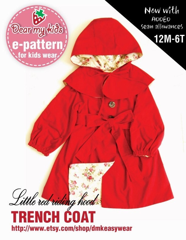 Little Red Riding Hood Trench Coat raglan sleeves