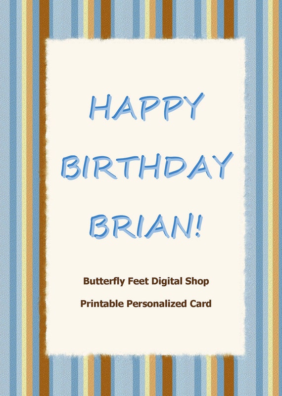 items similar to printable birthday card for men
