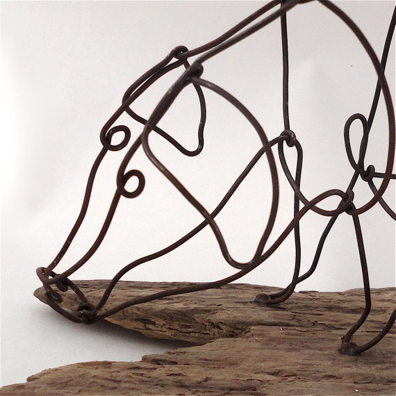 Pig Wire Sculpture by WiredbyBud on Etsy